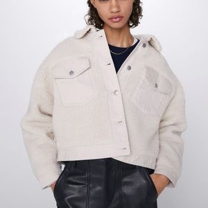 Jacket with faux shearling